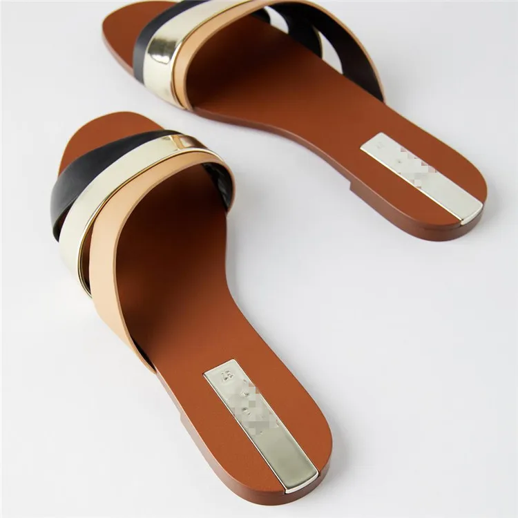 

2020 ladies slippers and sandals bling jelly flat sandals pu out door fashion sandals for women