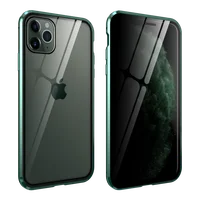 

MOQ 1 Piece Full 360 Tempered Glass Privacy Metal Phone Case For iPhone 11 Pro