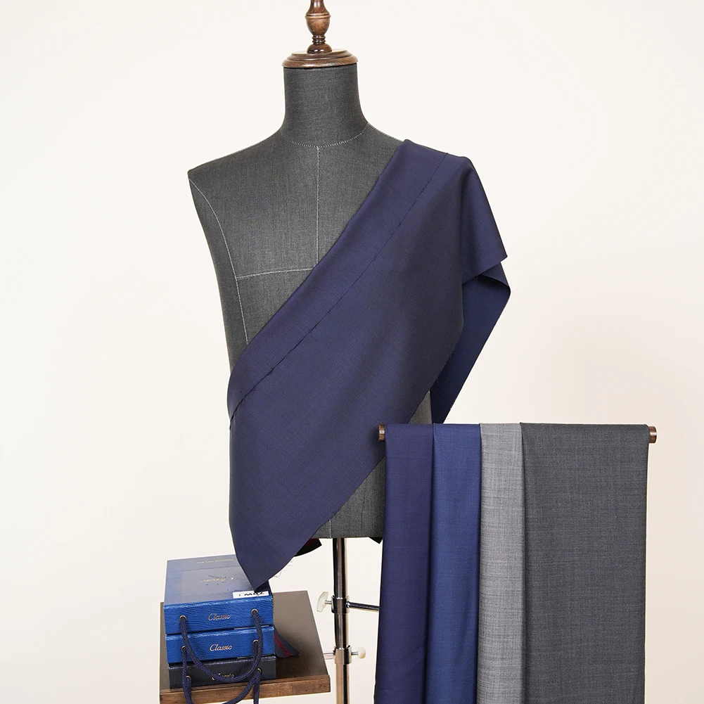 Gorgeous Organic Merino Italian Suit Fabric Twill 100% Wool Worsted Stock for Men's Jacket Garment