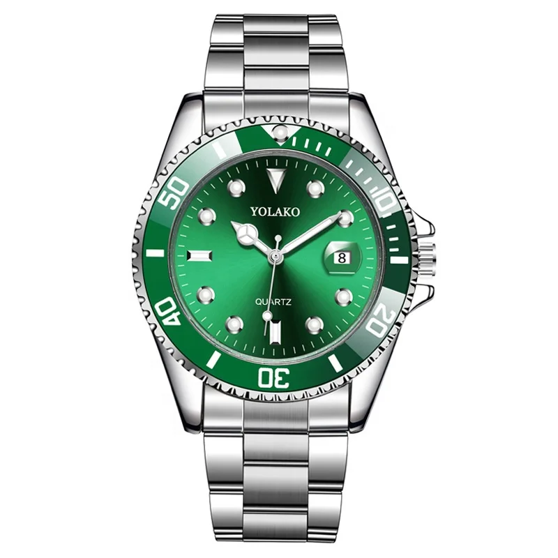 

Luxury Brand Yolako Stainless Steel Band Watches Men Wrist Classic Green Watches For Men Reloj De Hombre