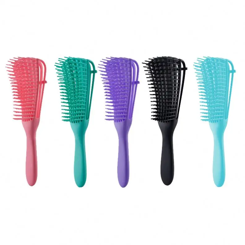 

Wholesale Custom Logo Products Eight Rows Detangling Massage Detangle Hair Brush For Curly Hair Brush plastic hair comb