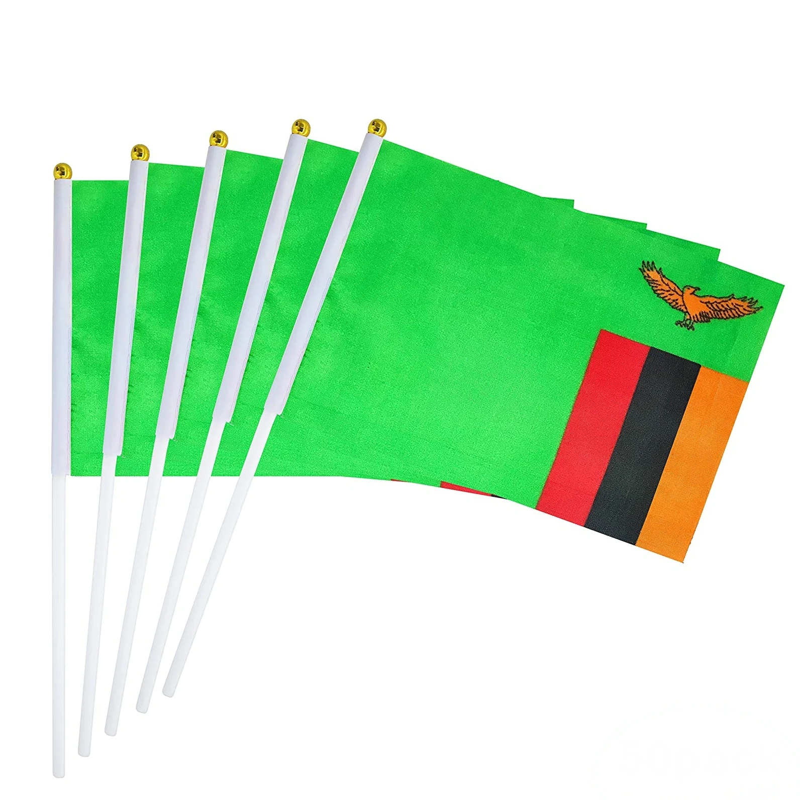 

Free Shipping Zambia Flag buying agent Table Flags with Pole Flying Country Hand Waving Stick Zambian Hand Flags
