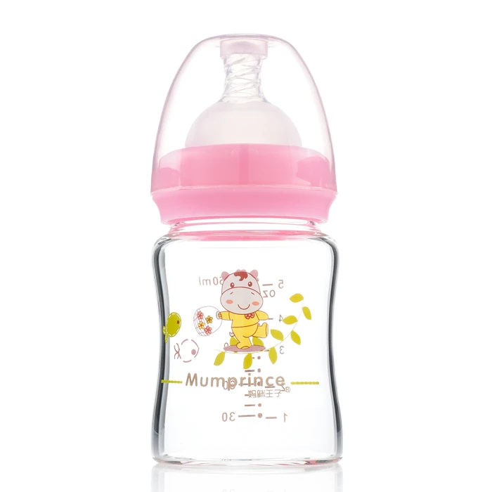 150ml BPA Free Manufacture OEM High Borosilicate Glass Mini  Newborn Nursing Feeder Set Baby Glass Feeding Bottle