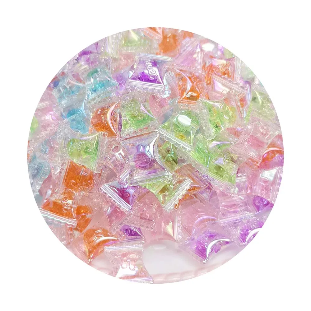 100Pcs Acrylic AB Plated Candy Dessert Loose Spacer Beads Mixed Color Shiny Food Charms for Women Jewelry Making DIY Accessories