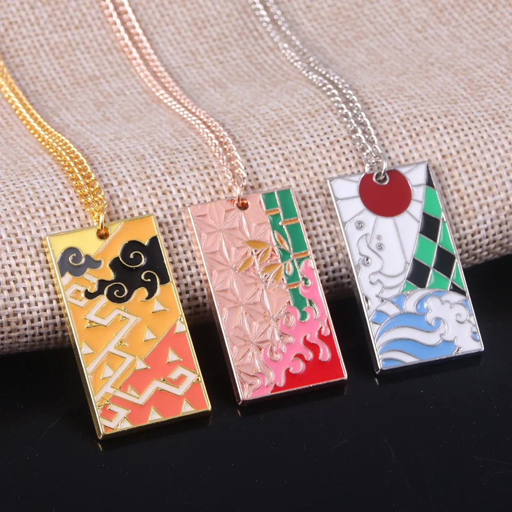 

Wholesale Japanese Anime Kimetsu No Yaiba Alloy Necklaces Demon Slaying Corps Demon Slayer Tanjiro Necklace, Multicolor