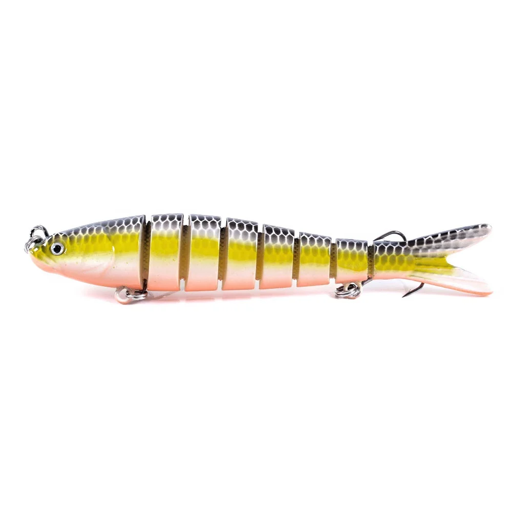 

10CM/11.4G Custom Artificial Bass Fish Lure Swimbait 8 Segmented Multi Jointed Hard Fishing Lures, 10 colours available/unpainted/customized