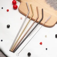 

6mm Amazon top seller 2019 Metal stainless steel drinking straw with brush