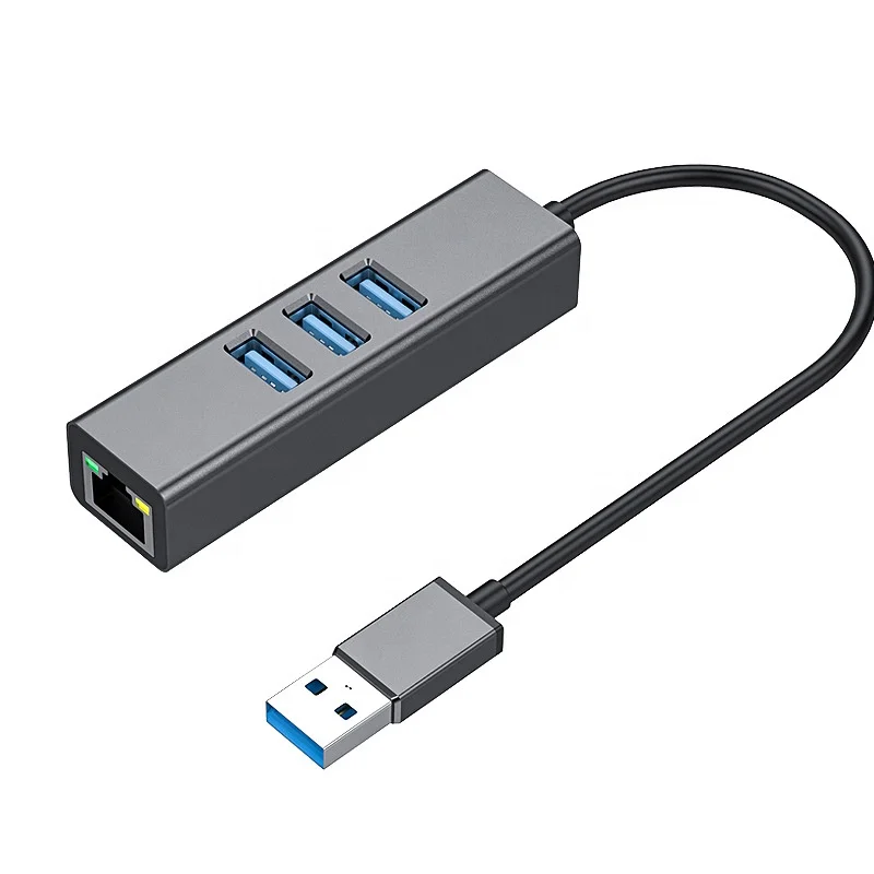 

4 in 1 USB3.0 to 3xUSB3.0 Hub 10/100/1000Mbps Gigabit Ethernet Adapter.