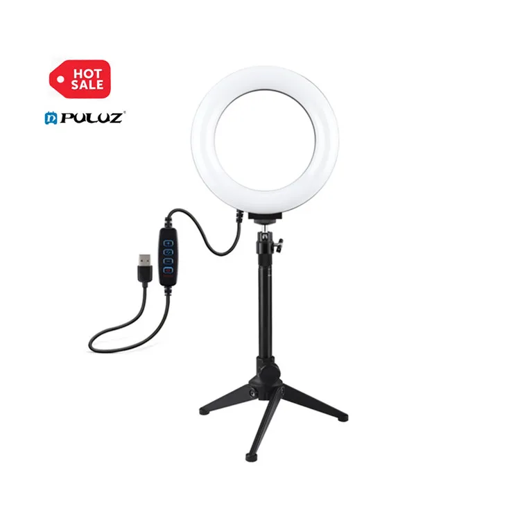 

Hot Sale PULUZ 6.2 inch 3 Modes Led Circle Vlogging Video Selfie Ring Light Desktop Tripod Mount Kits