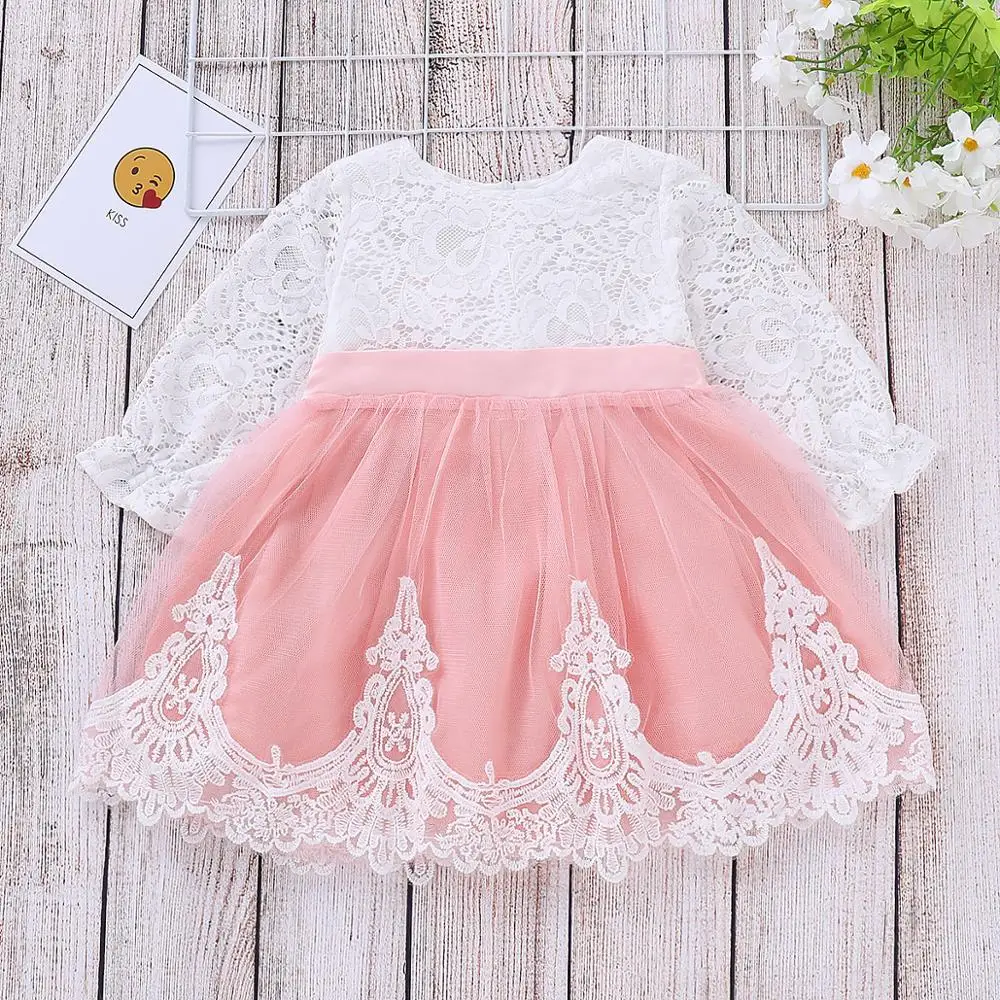 

Summer Girl Dress Princess Wedding Party Little Girl Floral Lace Tutu Layered Dress Bowknot Clothes