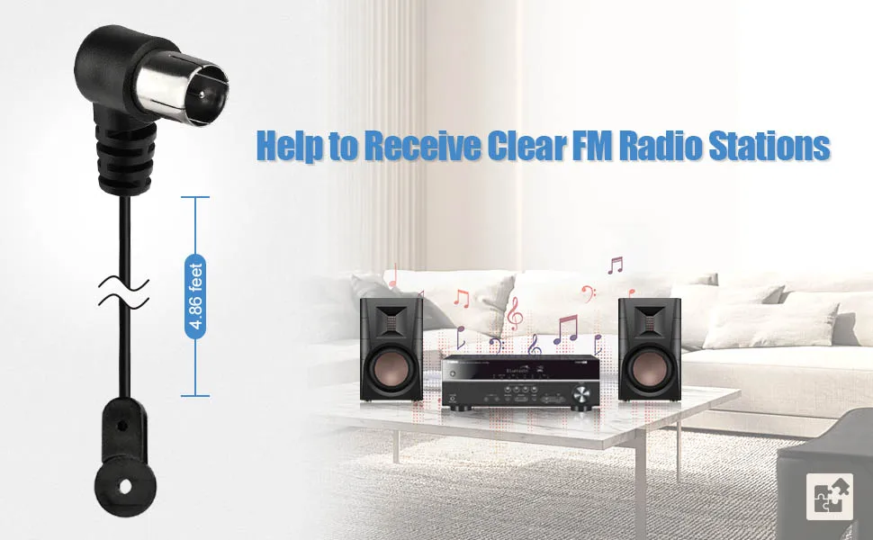 Bose FM Antenna 75 Ohm For Pioneer Onkyo Yamaha Marantz Bose Wave Music System Indoor 