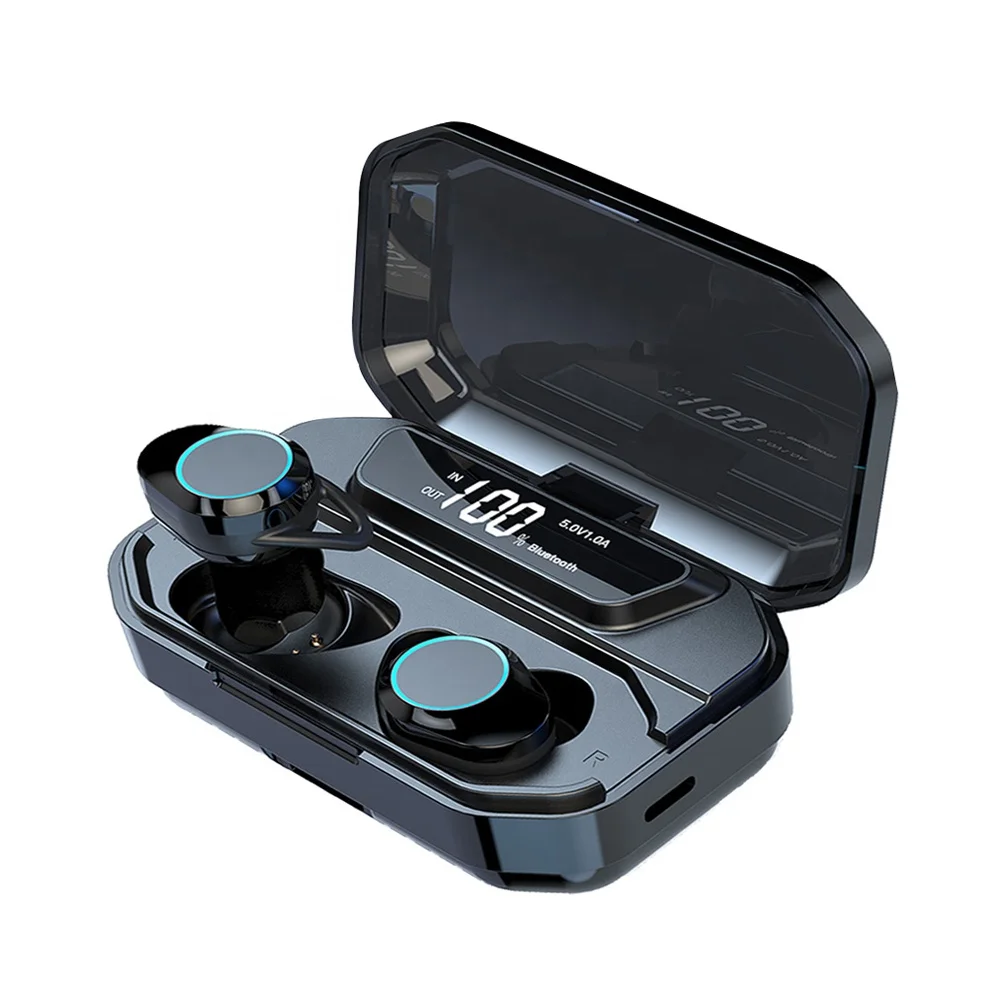 Tinderala G02 TWS 5.0 Bluetooth 9D Stereo Earbud Wireless IPX7 Waterproof Earphones 3300mAh LED Smart Power Bank Phone Holder