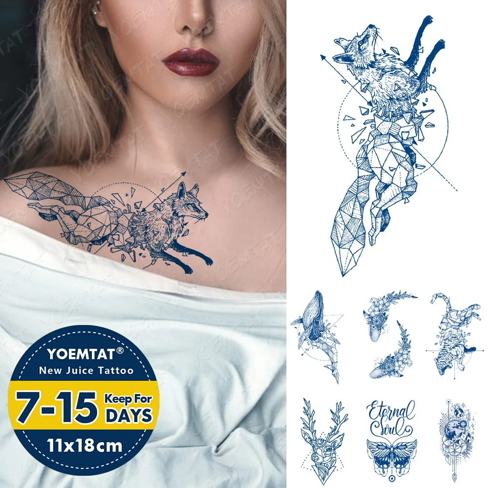 

New Design juice Waterproof Semi-permanent Tattoo Stickers Women, Cmyk