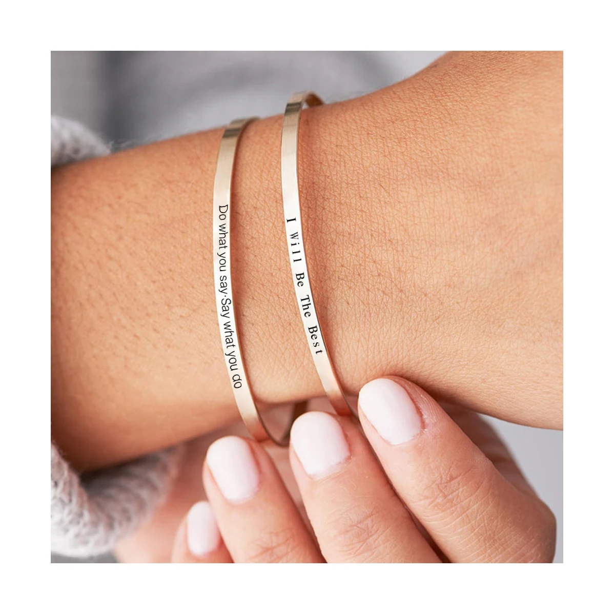 

Fashion Couple Bulk Customize Letters Silver Gold Plated 316L Stainless Steel Adjustable Cuff Bangle Bracelet For Womens Men, Silver/gold color/rose gold color