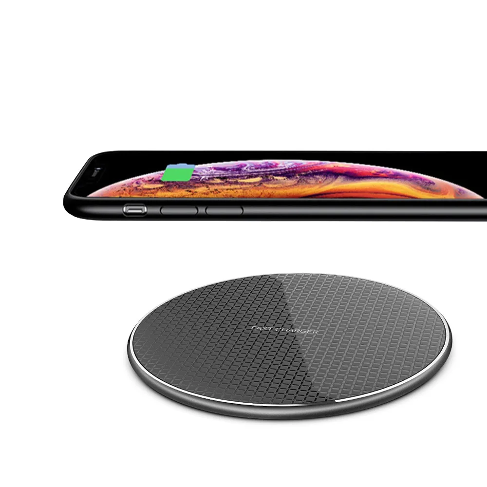 

Free sample K8 QI mobile phone wirelss charger round pad fast charger