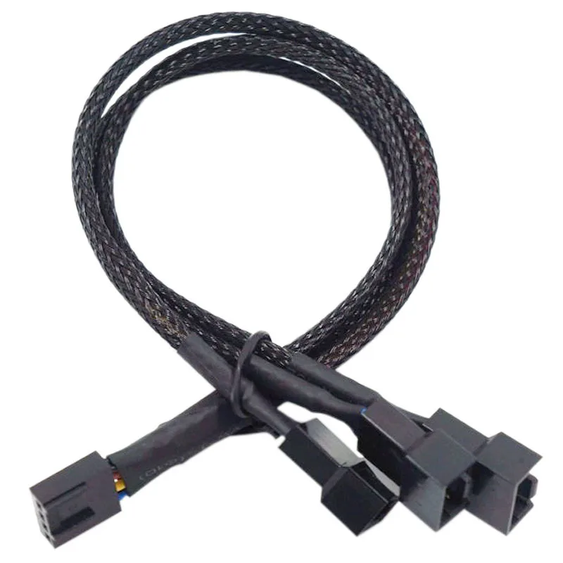 Cantell PC Fan 4Pin Extension Cable 1 to 3 PWM Fan Splitter Cable PC Case Fan Adapter Cable