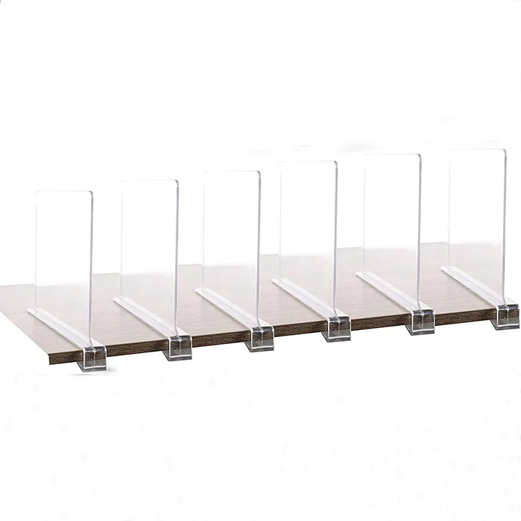 Retail Store Shelf Display Dividers for Goods Display with Hook Library Book Store Supplies Clear Acrylic Book Shelf Divider