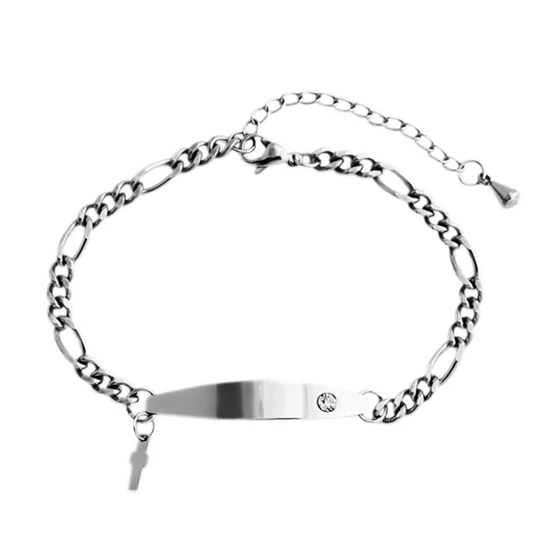 

Energinox Blank Plate Engravable Stainless Steel Id Bracelet For Women