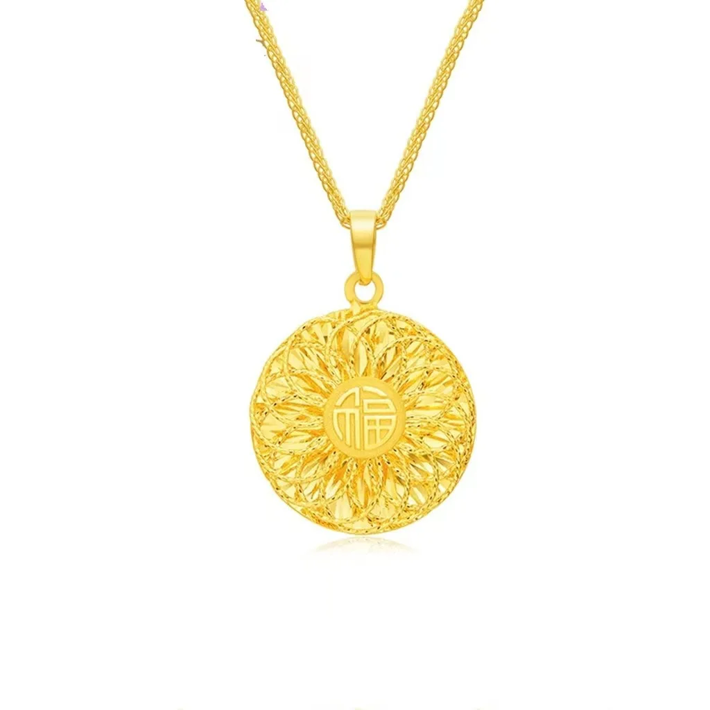 

Gold Perfect Pendant Brass Plated All The Blessings And Good Fortune Necklace Electroplated Ornament E-Commerce Cross-Border