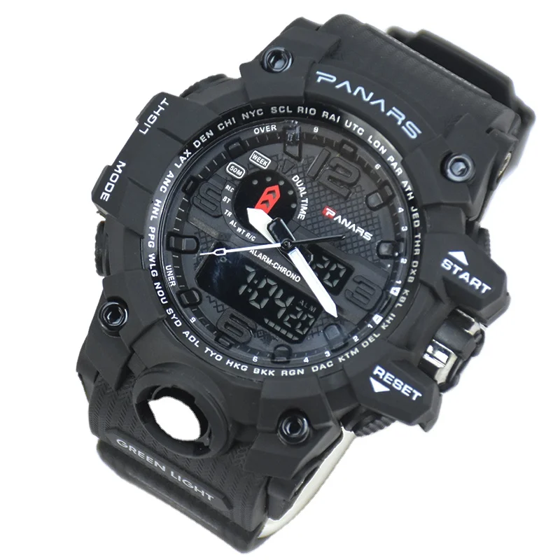 

Free sample wholesale custom PC21 movement timing alarm stopwatch wrist watch cheap black sport digital men watches g shock