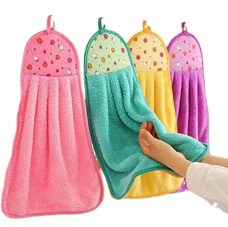 

Hanging Kitchen Towel Quickly-dry Lovely Hand Towel With Ties, Colorful