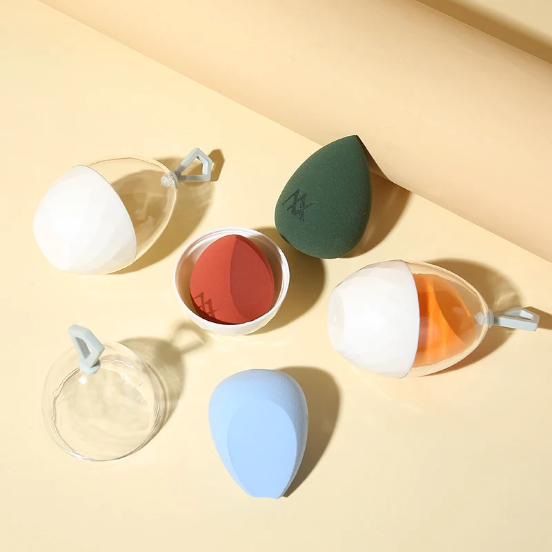 

Maizhuang OEM Makeup Blender Sponge With Case Waterdrop Cut Microfiber Makeup Sponges Blender Latex Free Beauty Sponge Z218-Z221, Like picturer or customizing