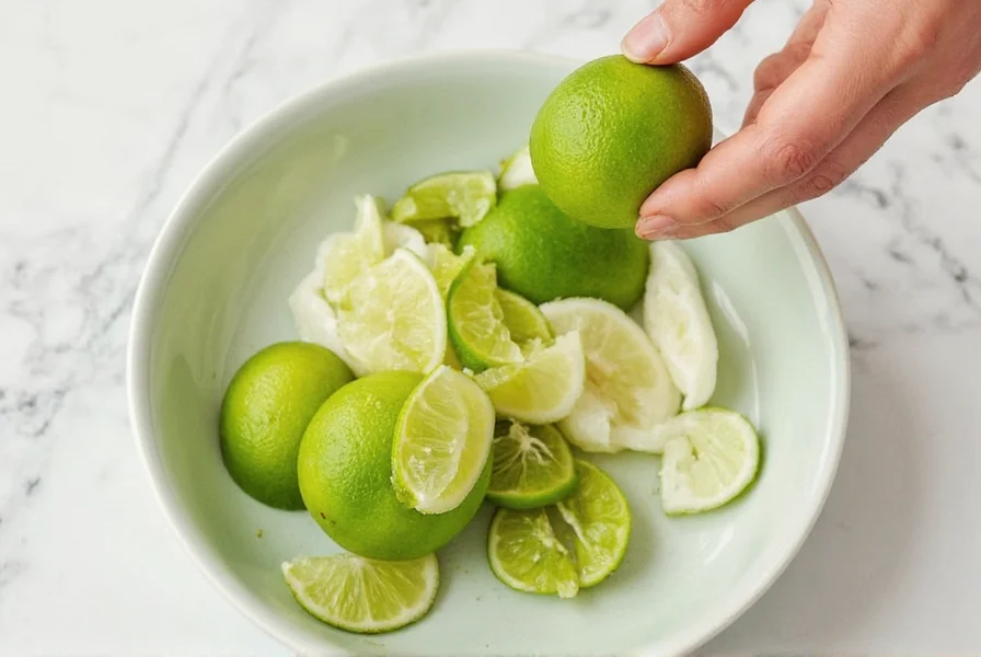 Zested Lime on Cutting Board