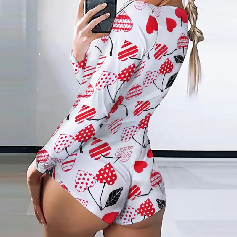 

2021 valentines day adult shorts onesie for women