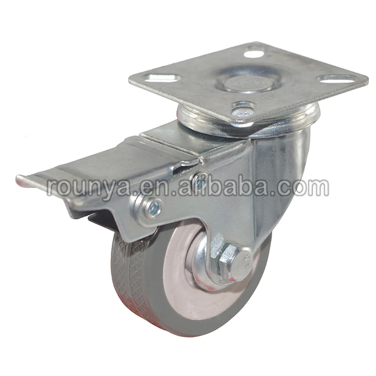 
Medium duty PU caster cast iron red polyurethane caster wheel 