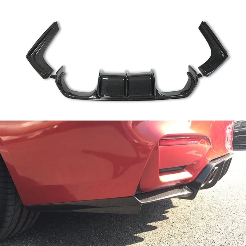 

M3 M4 V Styling Carbon Fiber Rear Bumper Lip Diffuser for BMW F80 M3 F82 M4 Rear diffuser