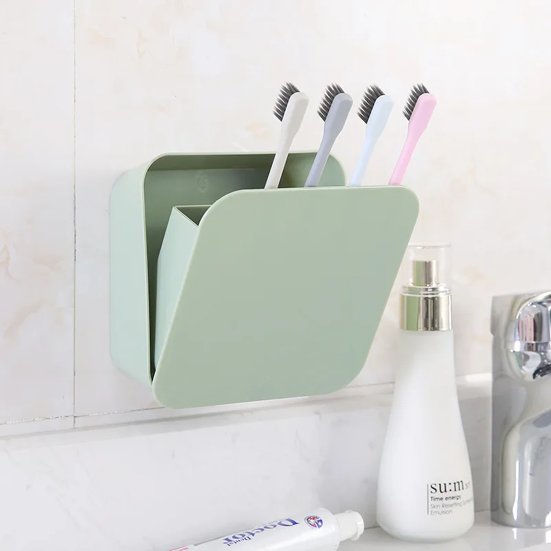 

Wall-mounted Paste Sealed Storage Box Plastic Organized Storage Box Cosmetic Tableware Toothbrush Box