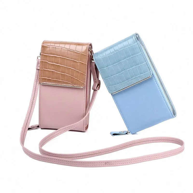 

Popular girl cell phone wallet handbags card holder purse messenger cross body bags for women with low price