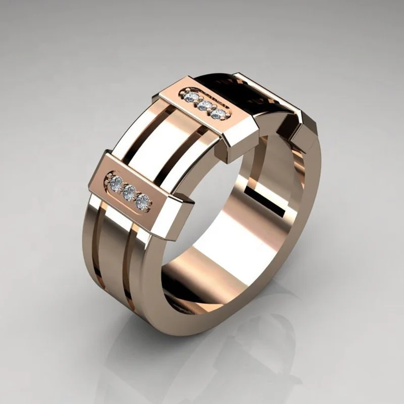 

Rose Gold Color Wedding Ring for Woman New Design Hollow Fashion Man Punk Jewelry Gifts