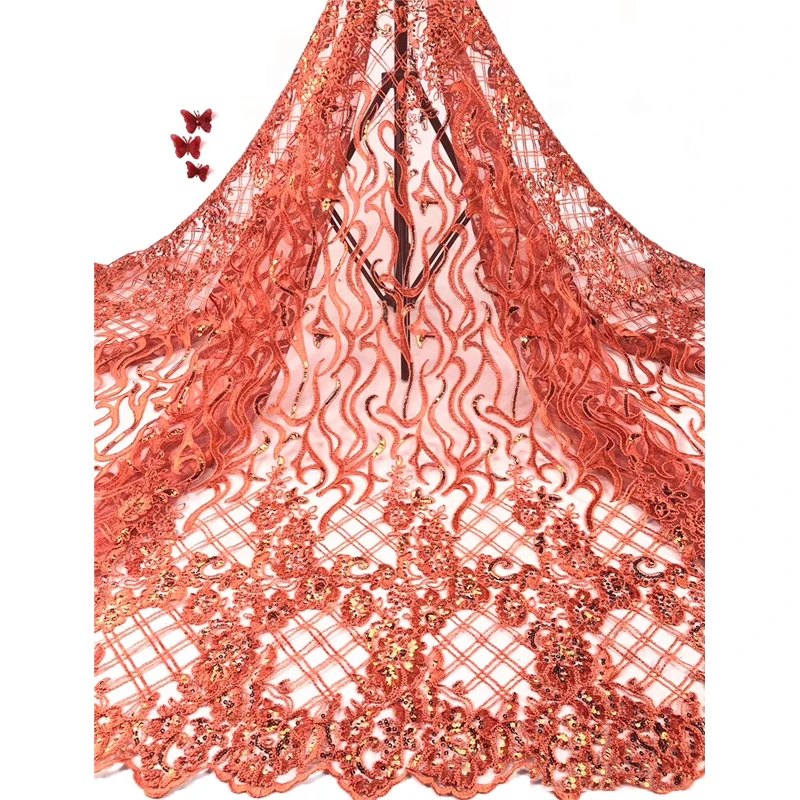 

Beautifical embroidery mesh lace fabric african clothing lace new french lace for dresses ML1N2082, Can be customized
