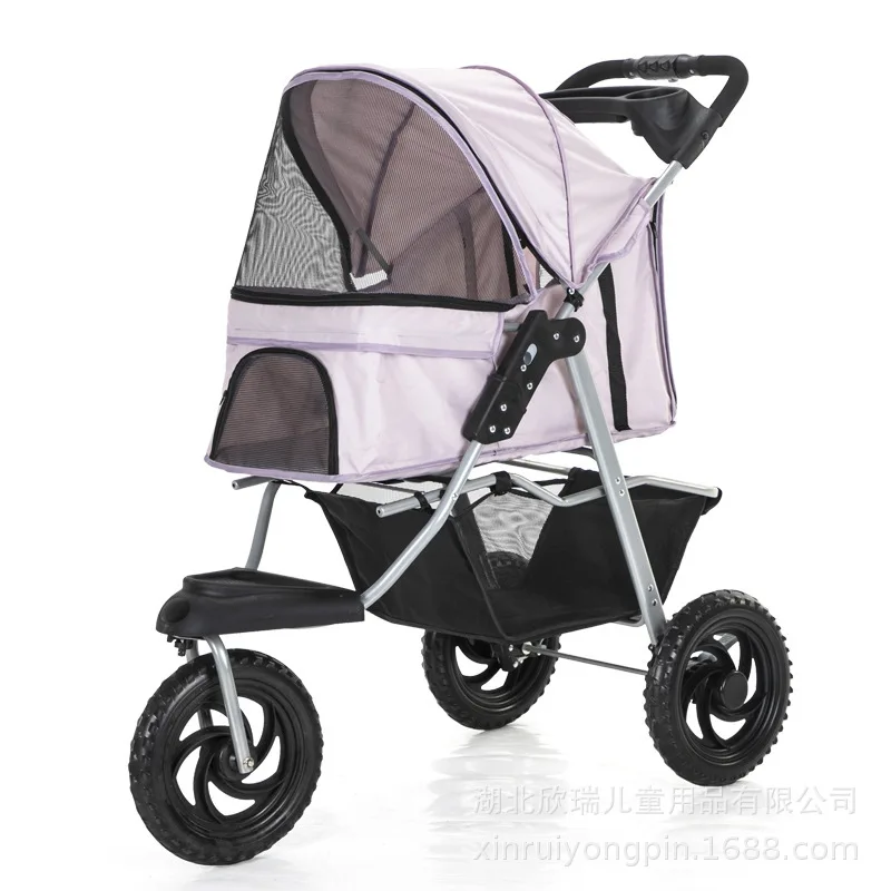 

EVA Wheels Easy Folding Dog Stroller Pet Travel Trolley, Optional