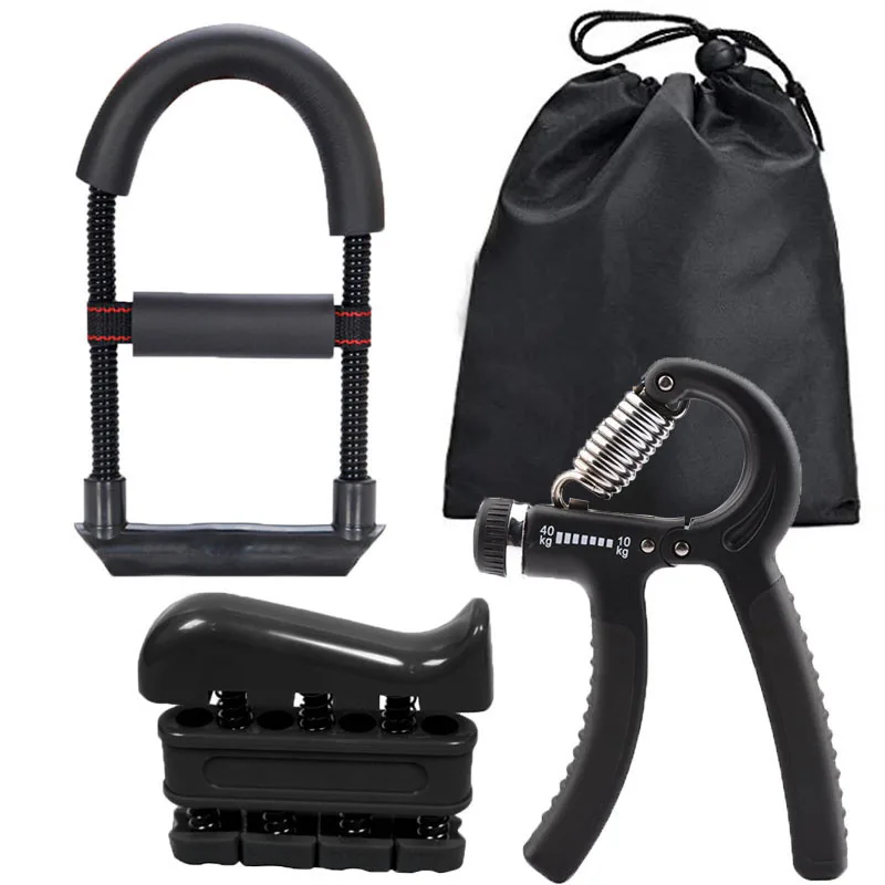 

Portable sports adjustable hand grip wrist strength trainer 3-piece set wrist strap claw metal training fitness equipment male, Black+orange+blue+green