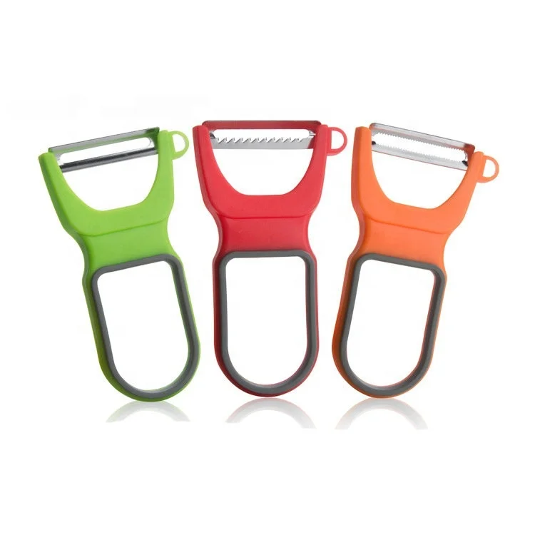 

Magic Slicer Peeler (Set of 3) Trio Swiss Peelers Fruit and Vegetable Julienne Peelers, Orang/red/green, accept customized color