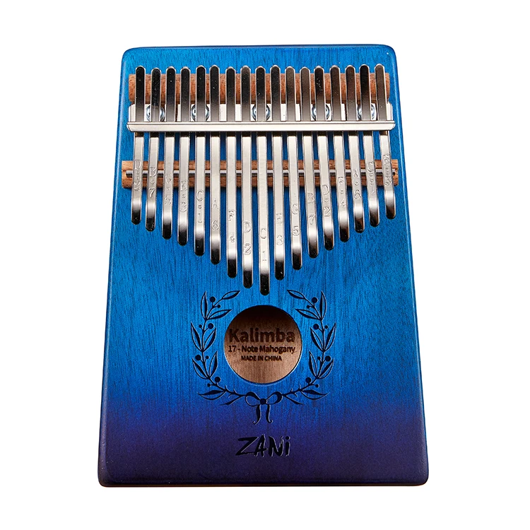 

Kalimba finger piano instrument thumb piano gradient blue Kalimba 17 tone wholesale custom OEM