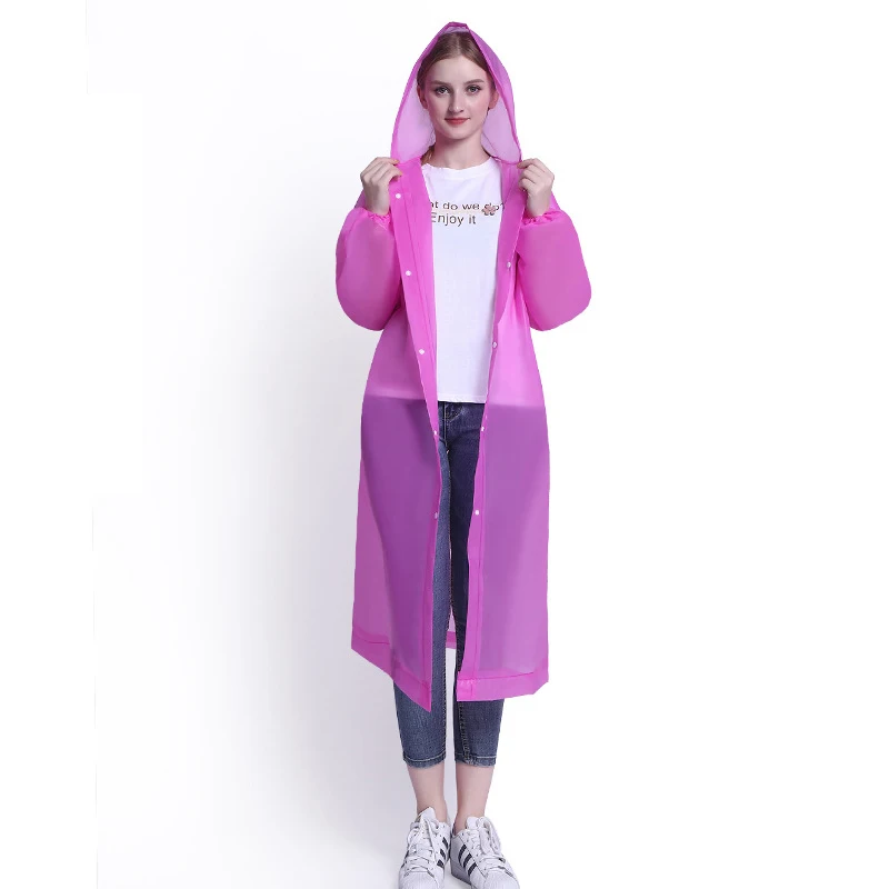 

Hiking fashion adult Unisex rain coat thicken EVA environmental Pink raincoats for adults