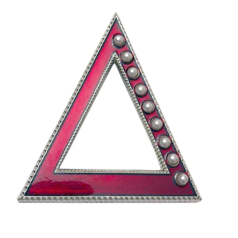 

Custom Sorority Delta Sigma The letter Brooch Dst Triangle shape Pearl Pin Brooch, Picture