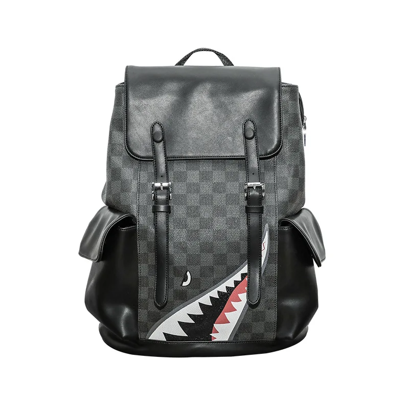 

New fashion shark backpacks luxury mens bag luxury leather backpack men, Customized color