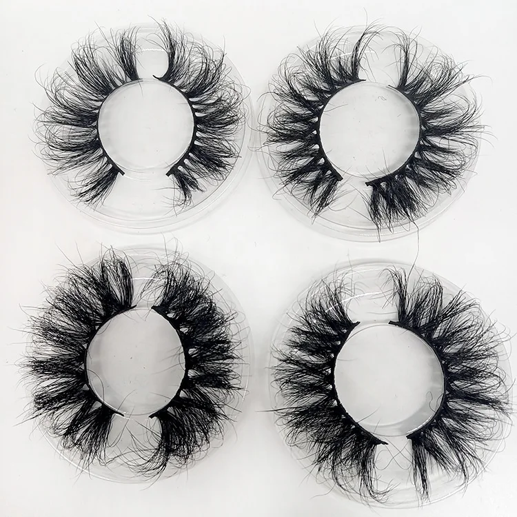 

mink eyelash custom eyelash packaging 25 mm 3d mink eyelash thick full strip lashes, Natural black