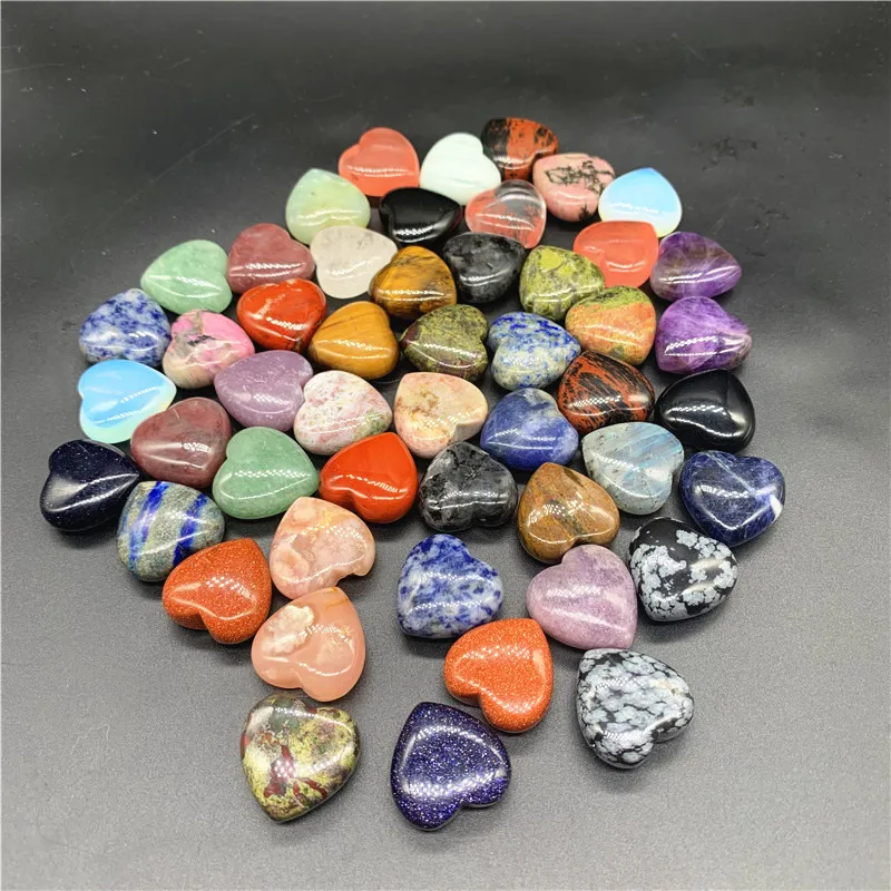 3cm nice quality natural crystal healing stone carvings gemstone crystal craft gift souvenir crystal hearts