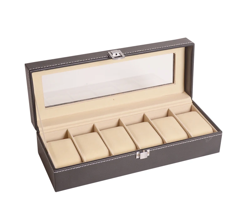 

Latest Models Velvet Leather Luxury Cheap Watch Box With Pillow, Black
