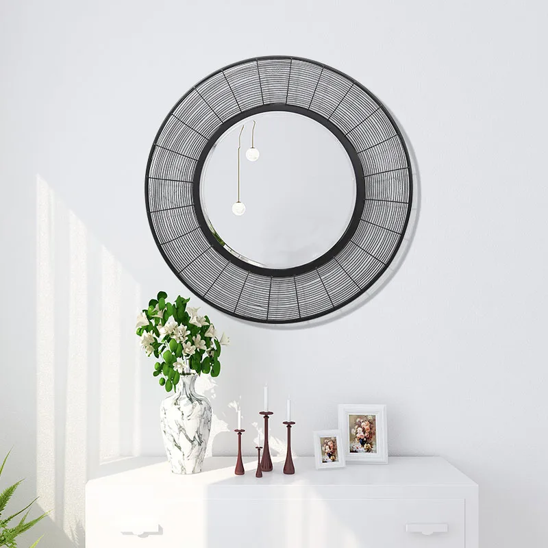 

Black rectangle irregular mirror design wall decoration