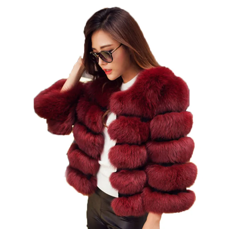 

Custom Winter Lady Fur CoatWholesale Fox Fur Jacket Sex Women Fashion Plus Size Coats Shearing Luxury Faux Fox Fur Coat, Picture