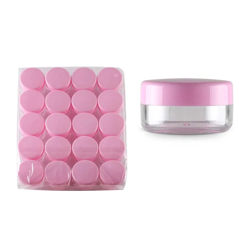 

3g round clear black pink blue purple jar cosmetic empty pot travel sample cream container