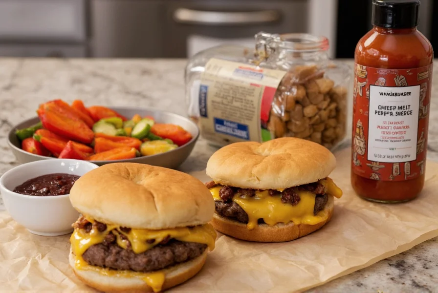 Whataburger creamy pepper sauce recipe ingredients arranged on kitchen counter