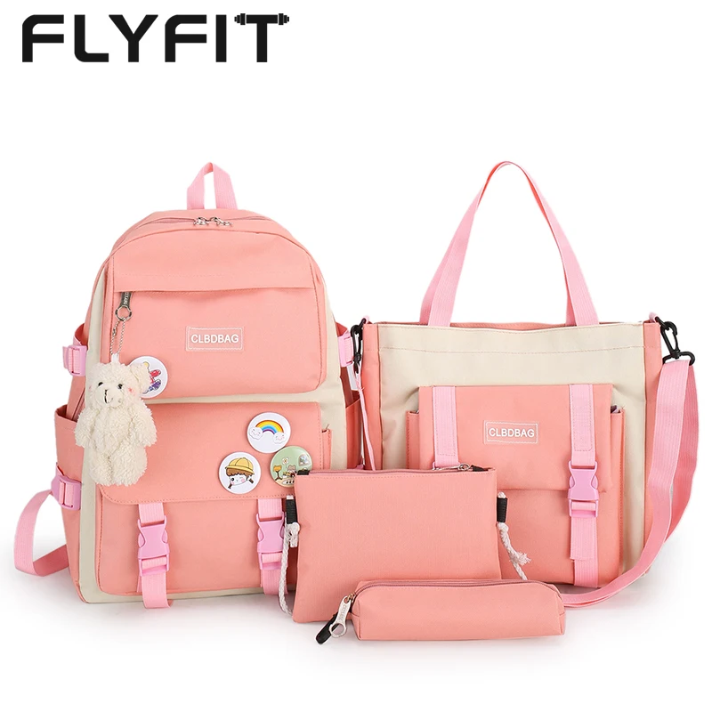 

FLYFIT Mochilas Cartable Scolaire Sac a Dos School Kids Backpack Sets For School Children Women's Girls Backpack School Bag Set, Black,blue,pink,purple