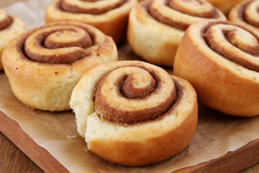 Freshly baked Amish cinnamon rolls with cream cheese glaze